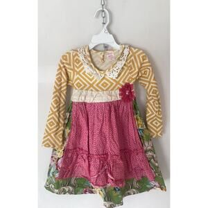 Giggle Moon Dress Ruffles and Floral Girls Size 4t